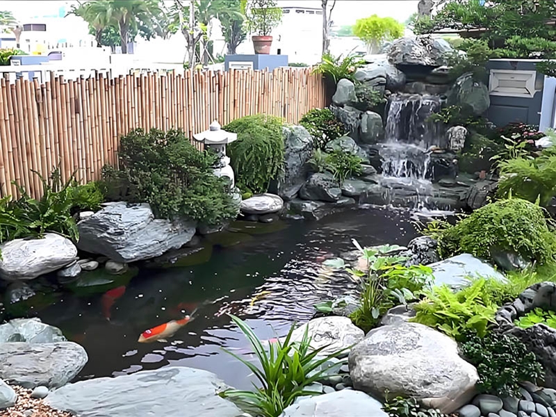 假山錦鯉魚(yú)池